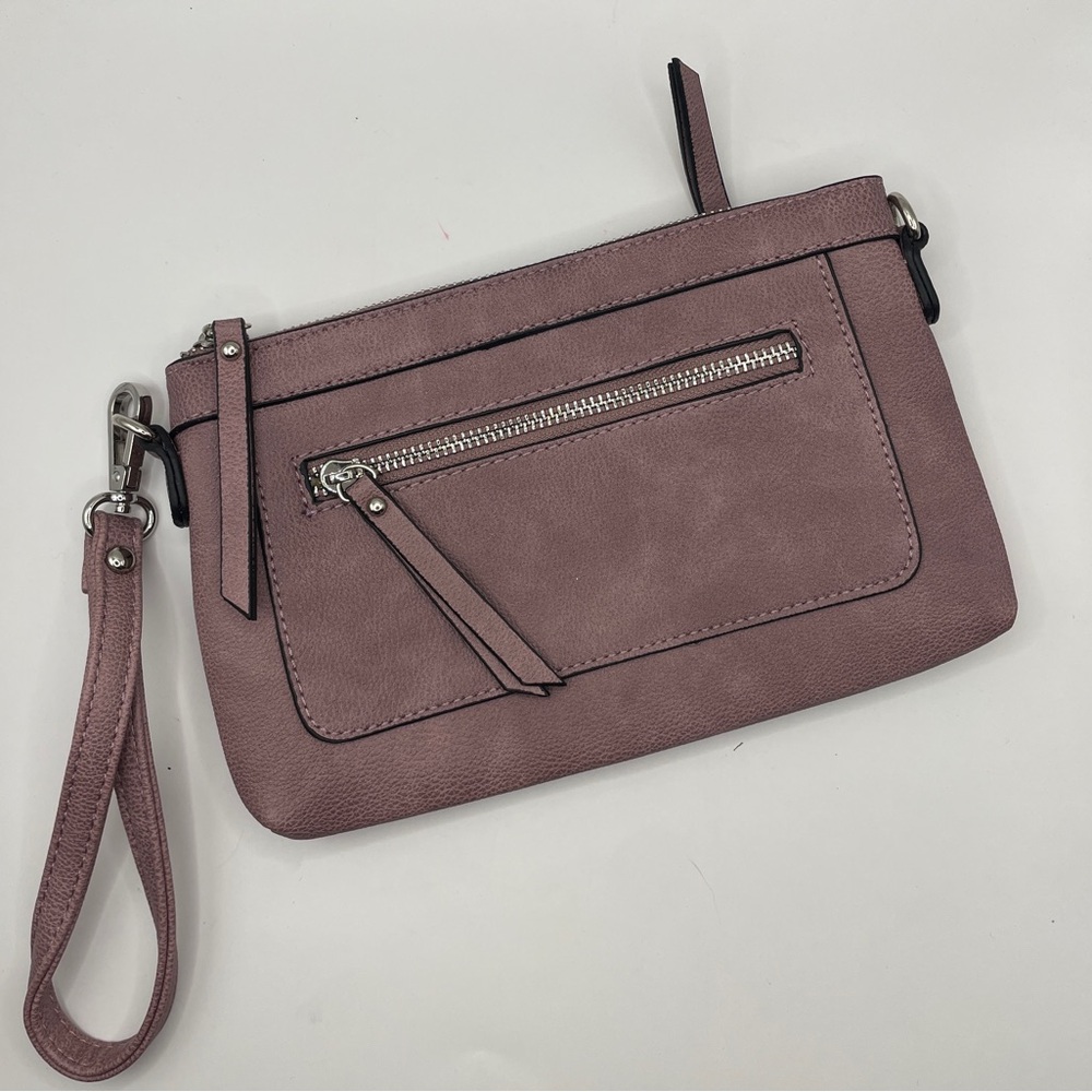 Elegant Mauve Wristlet Clutch
